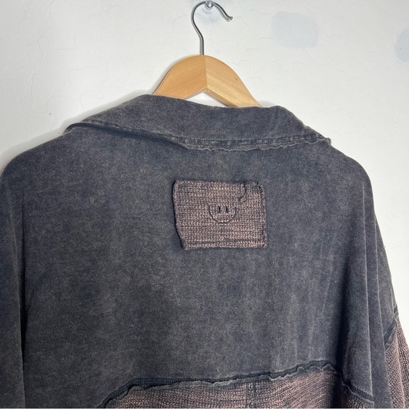 Oli & Hali Black Mixed Mineral Washed Short Sleeve Button Down Shirt Jacket - Picture 11 of 13